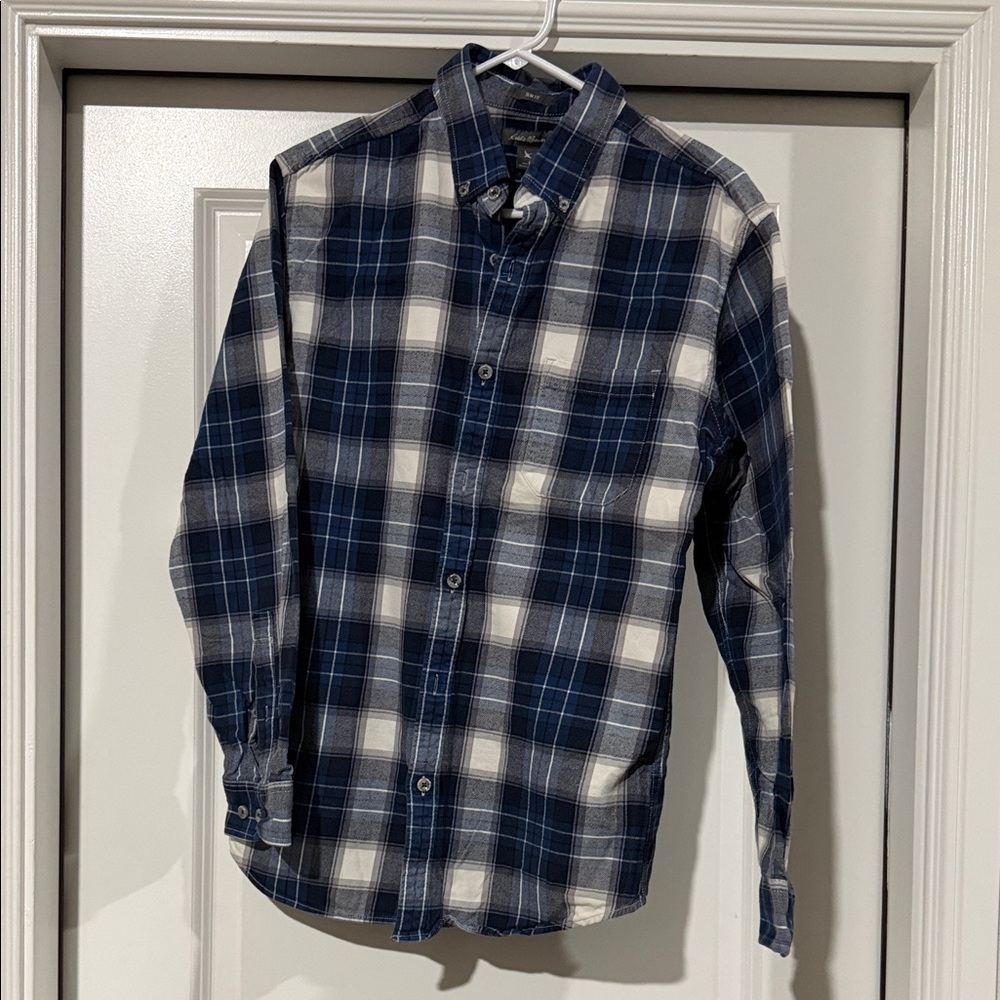 Eddie Bauer Blue and White Checkered Shirt